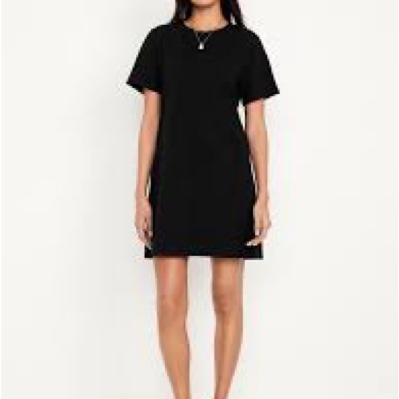 Old Navy Vintage Crew Neck Mini T-Shirt Black Dress - Picture 1 of 3